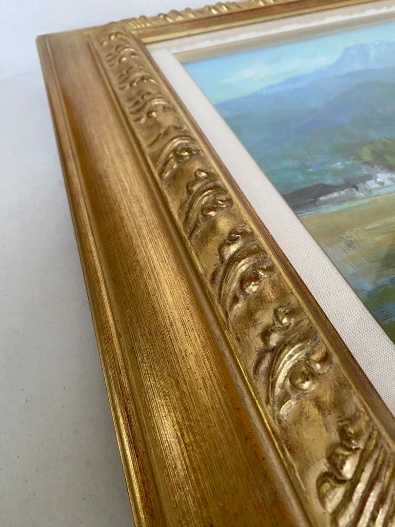 風景画　油絵　絵画　ゴールド装飾油彩額縁　額縁