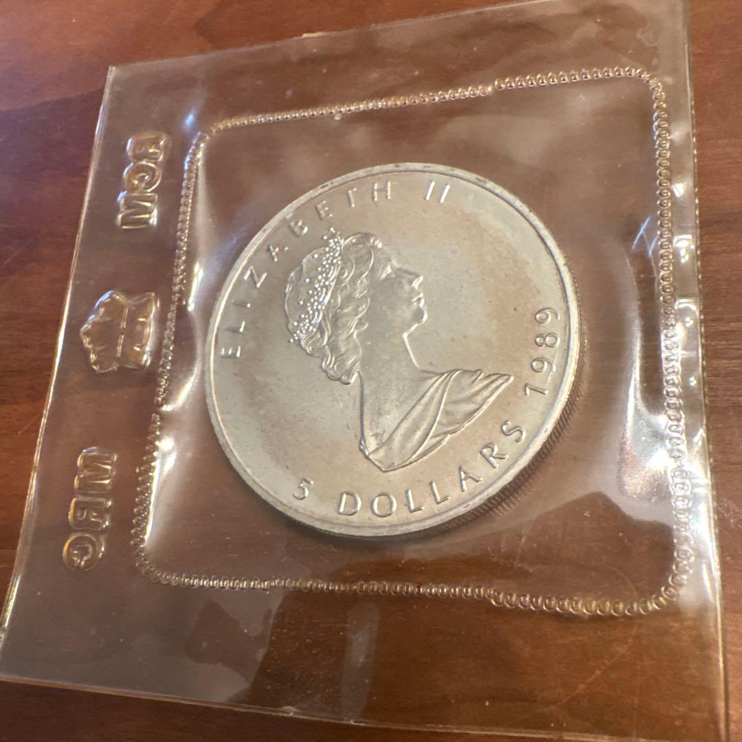 1989年　メイプルリーフ銀貨　1オンス　純銀　2枚セット