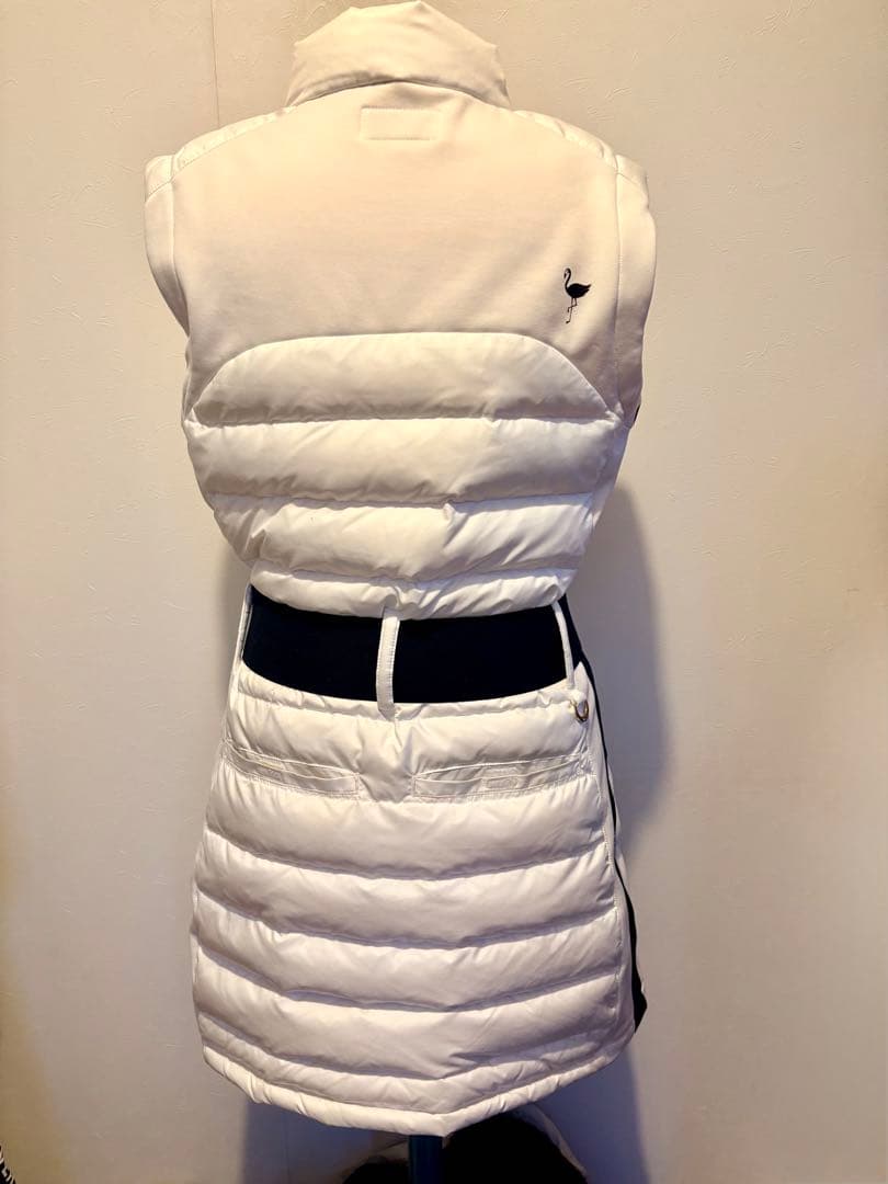 ジュン アンド ロペ ホワイトダウンベスト ウエストベルト付き