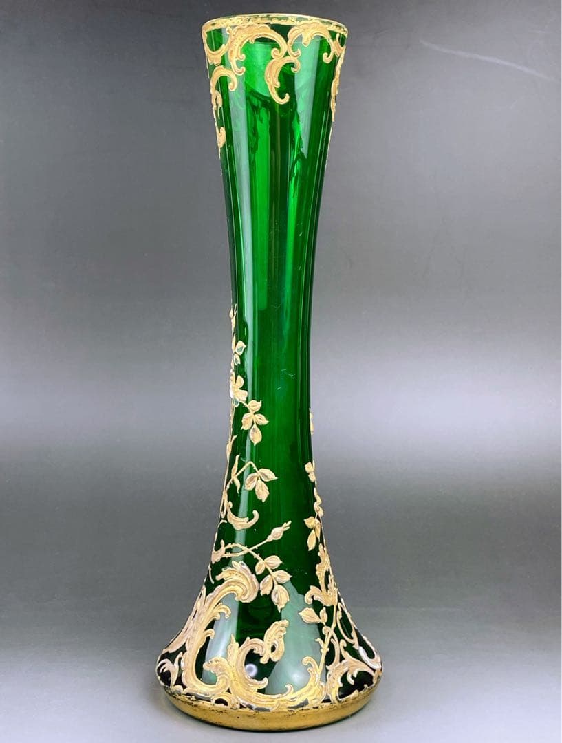 【希少】モーゼル ２３．８㎝ エナメル盛 金彩 金盛り 花瓶 水差し ピッチャー