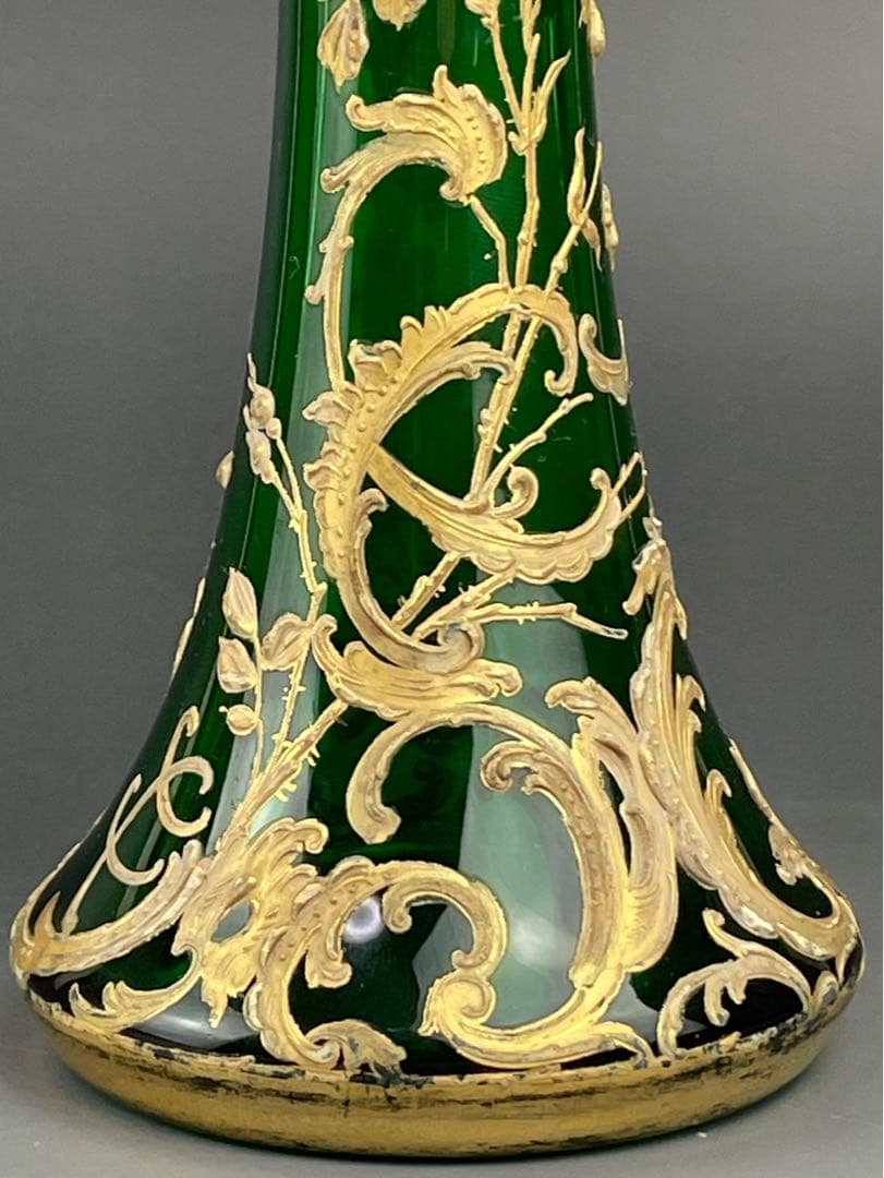 【希少】モーゼル ２３．８㎝ エナメル盛 金彩 金盛り 花瓶 水差し ピッチャー