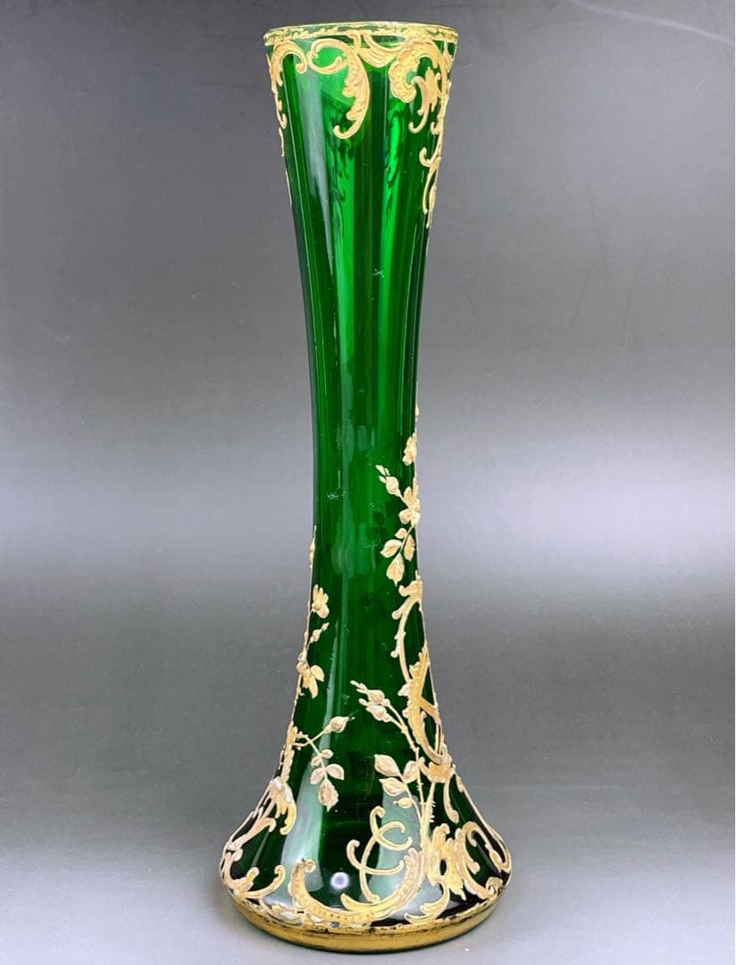 【希少】モーゼル ２３．８㎝ エナメル盛 金彩 金盛り 花瓶 水差し ピッチャー