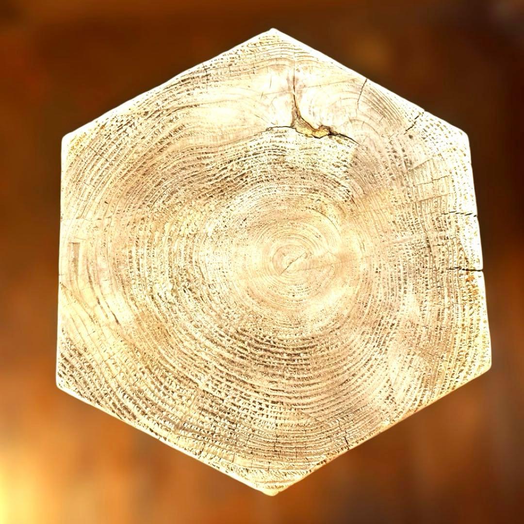 太い丸太スツールhexagon(スギ)#3