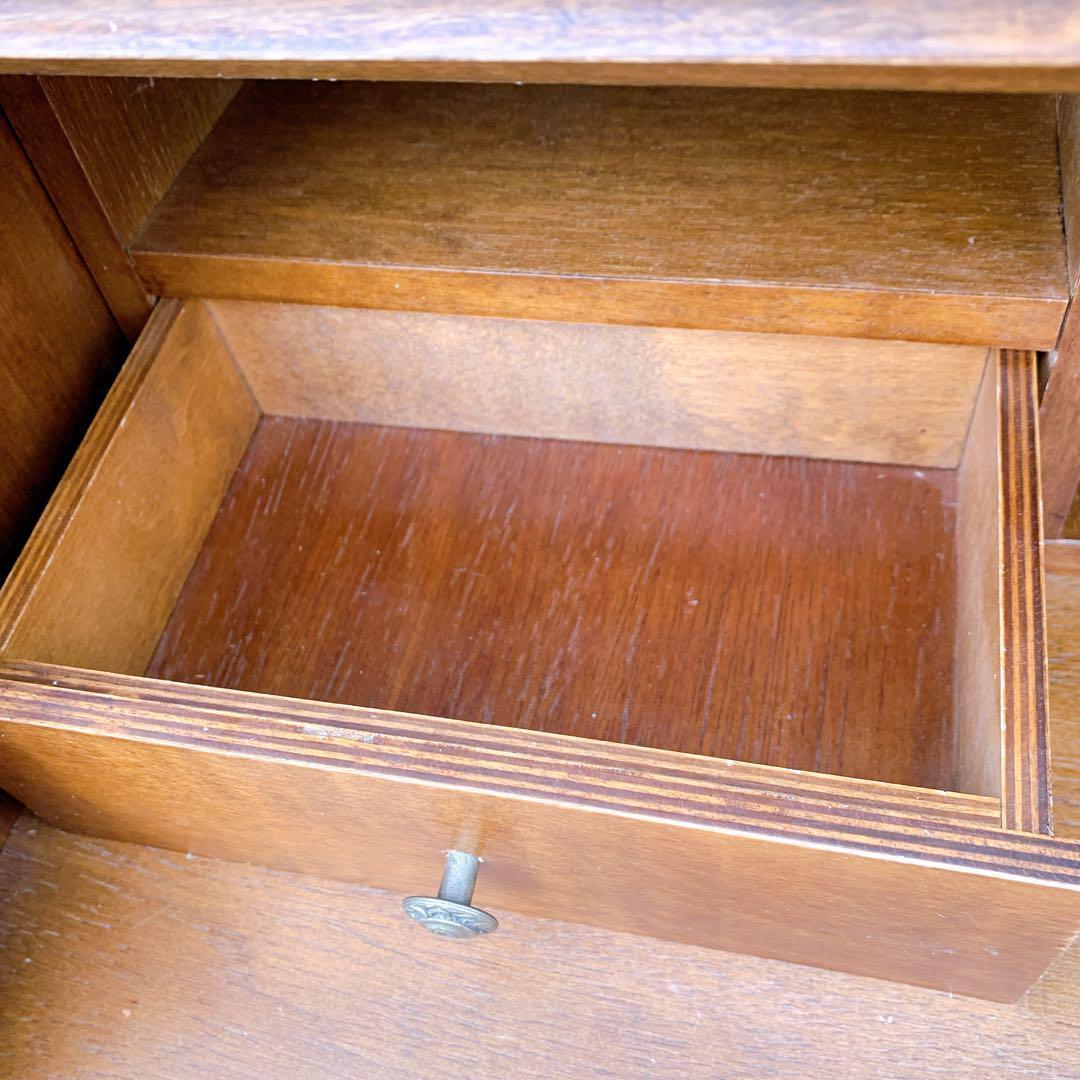 【稀少家具】イタリア 象嵌ライティング ビューロー レトロ机 木製 デスク