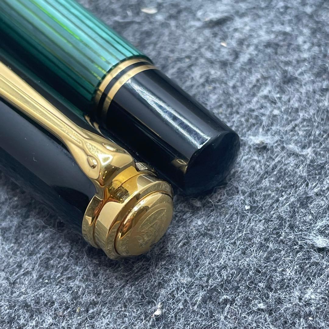 ★PE593□ペリカン スーベレーン M800 万年筆 緑縞 美品