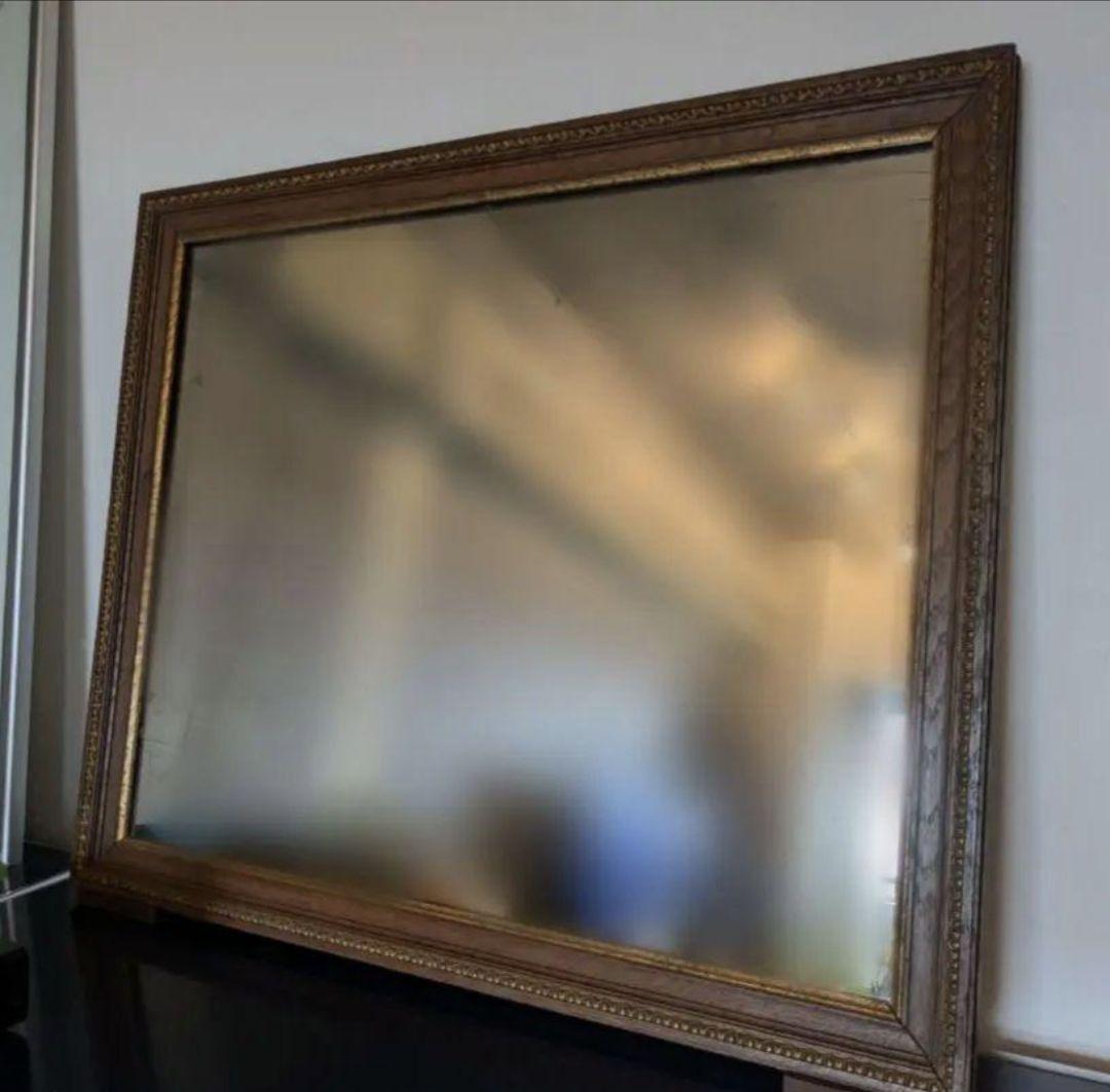 ヴィンテージ　木枠　額　フレンチ　ウォール　フレーム　ミラー