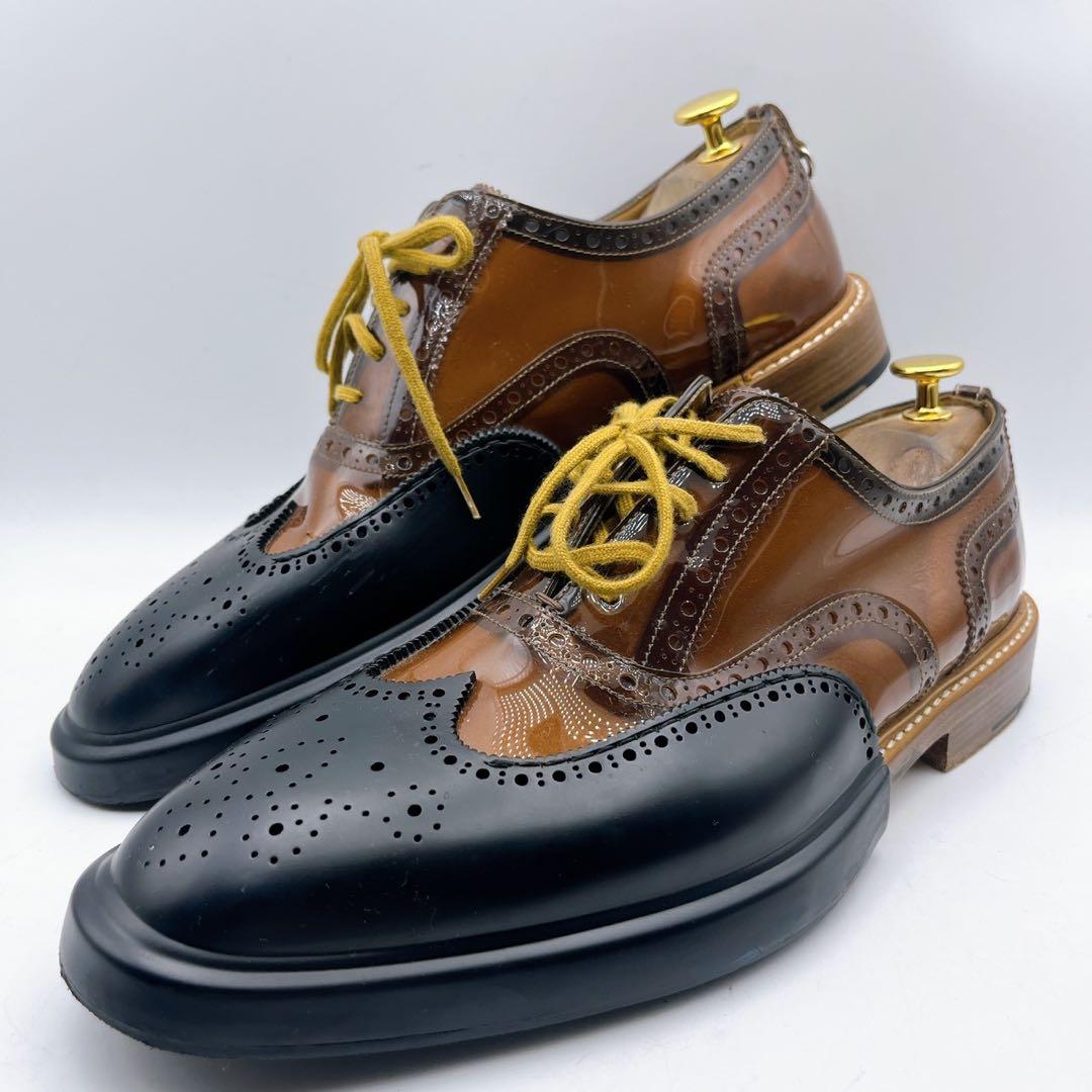 激レア❗️バーバリー ウィングチップ シューズ クリア エナメル切り替え 42