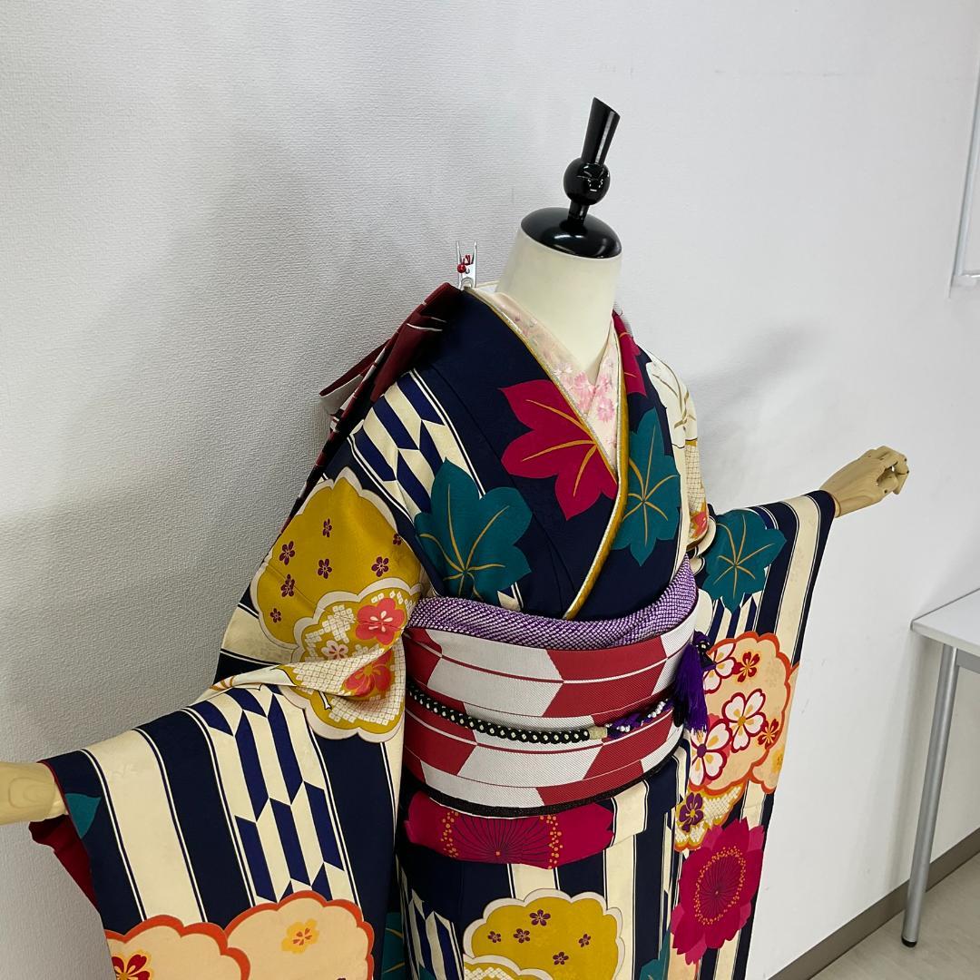 【美品　正絹お振袖　長襦袢　7点セット　Mサイズ　大正ロマン調】