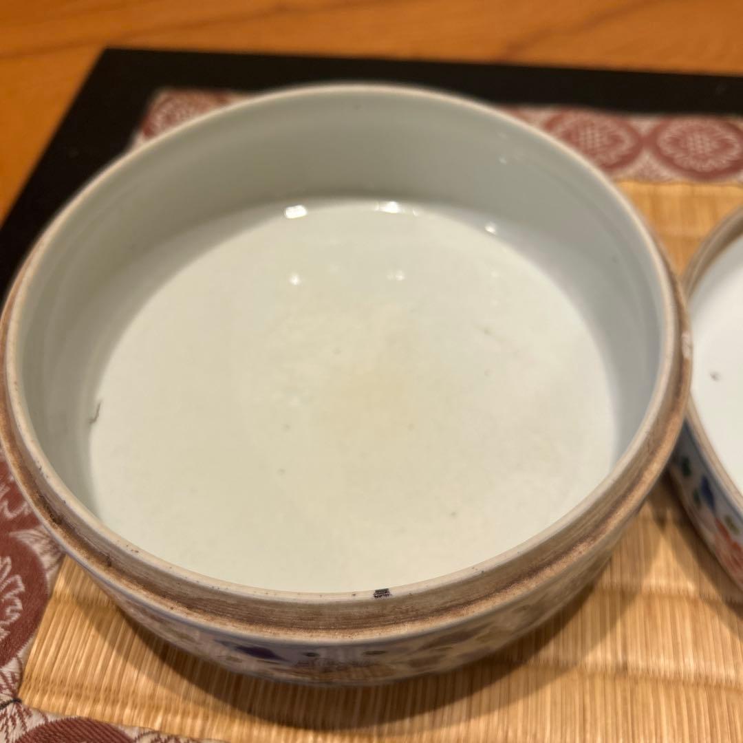 万暦赤絵　龍と鳳凰の蓋物