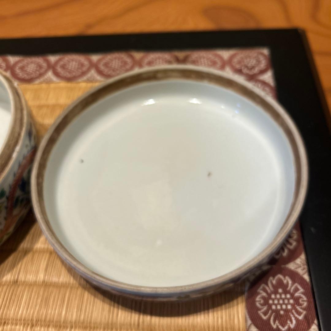 万暦赤絵　龍と鳳凰の蓋物