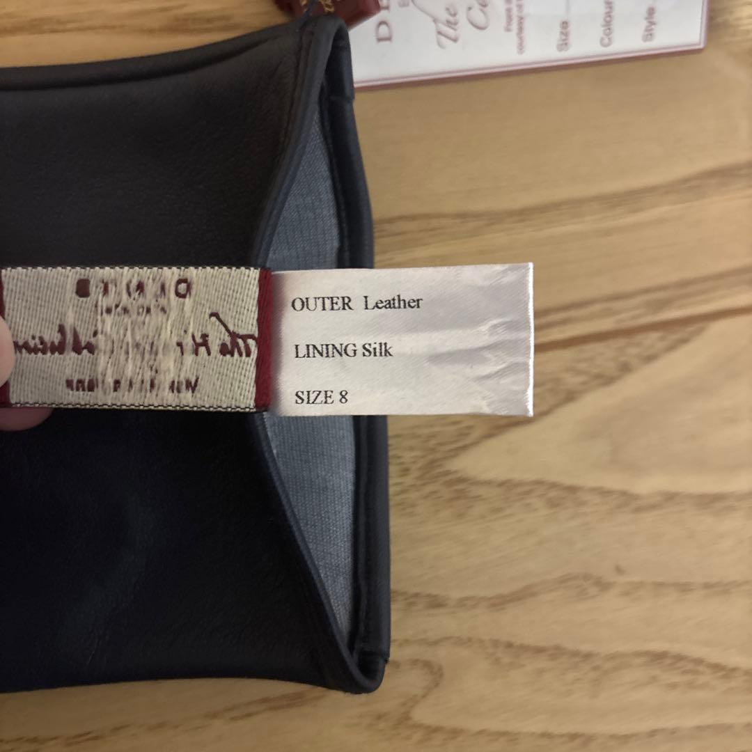 DENTS ネイビー羊革手袋　シルク裏地　8 23センチ