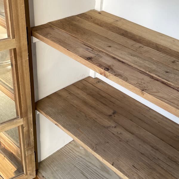 ビンテージ　ガラスキャビネット　大型カップボード　ブックケース　古材