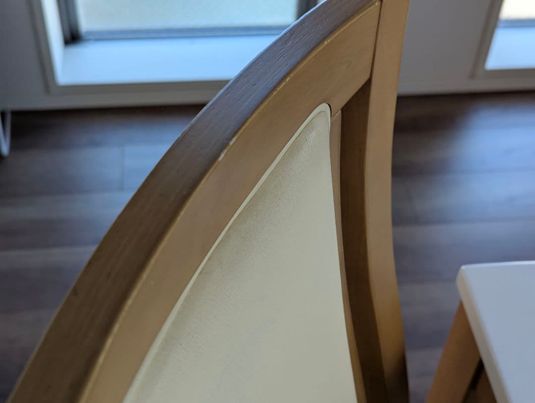 ホワイト長方形ダイニングテーブルセット