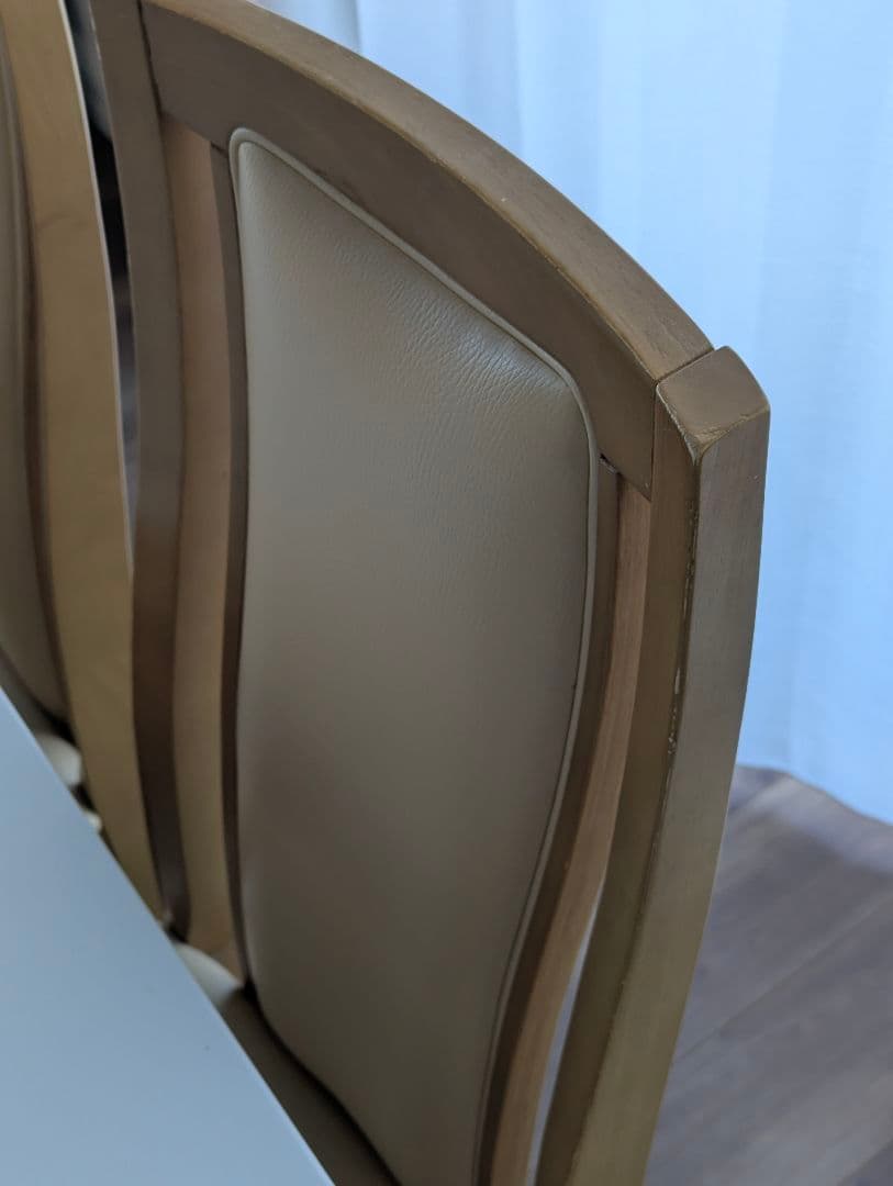 ホワイト長方形ダイニングテーブルセット