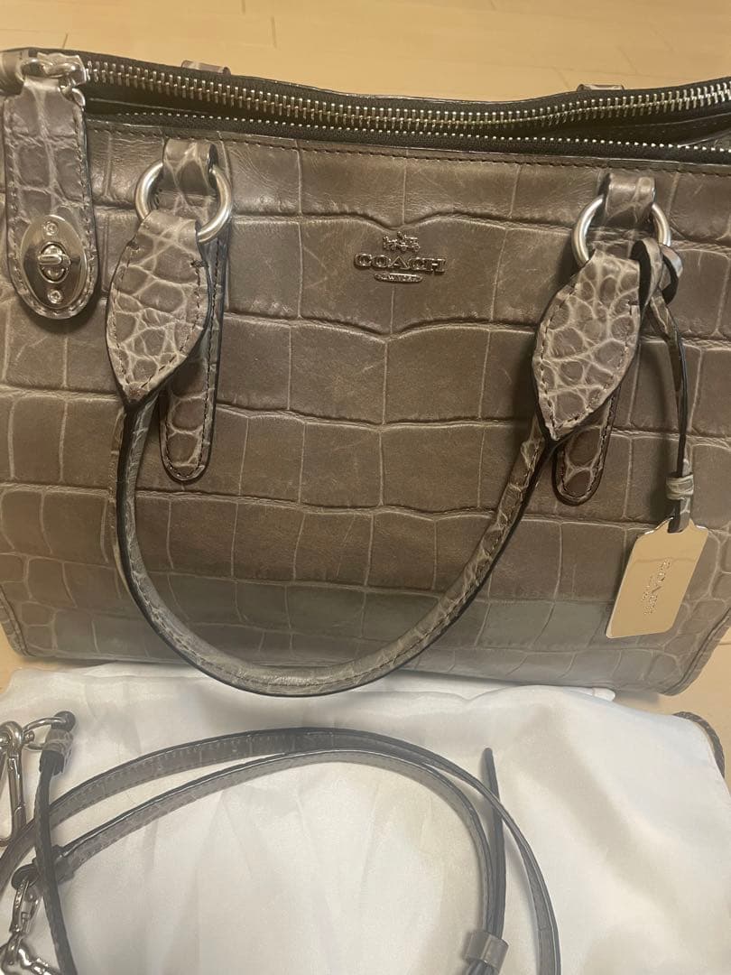 美品☆COACH☆バッグ☆本革☆グレー