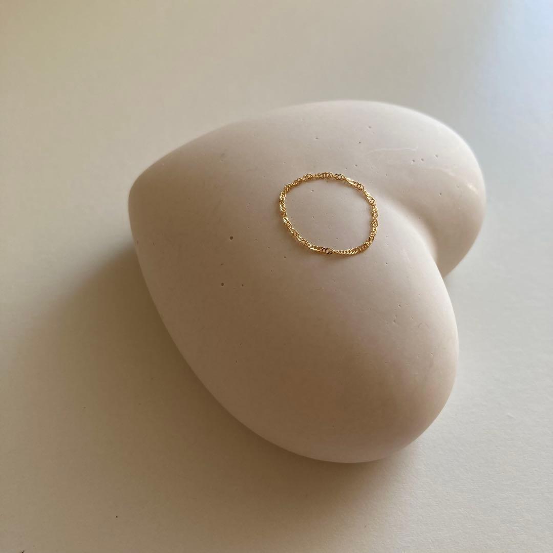 新品 18金 K18リング チェーンリング 15号 つけっぱなし 即日発送