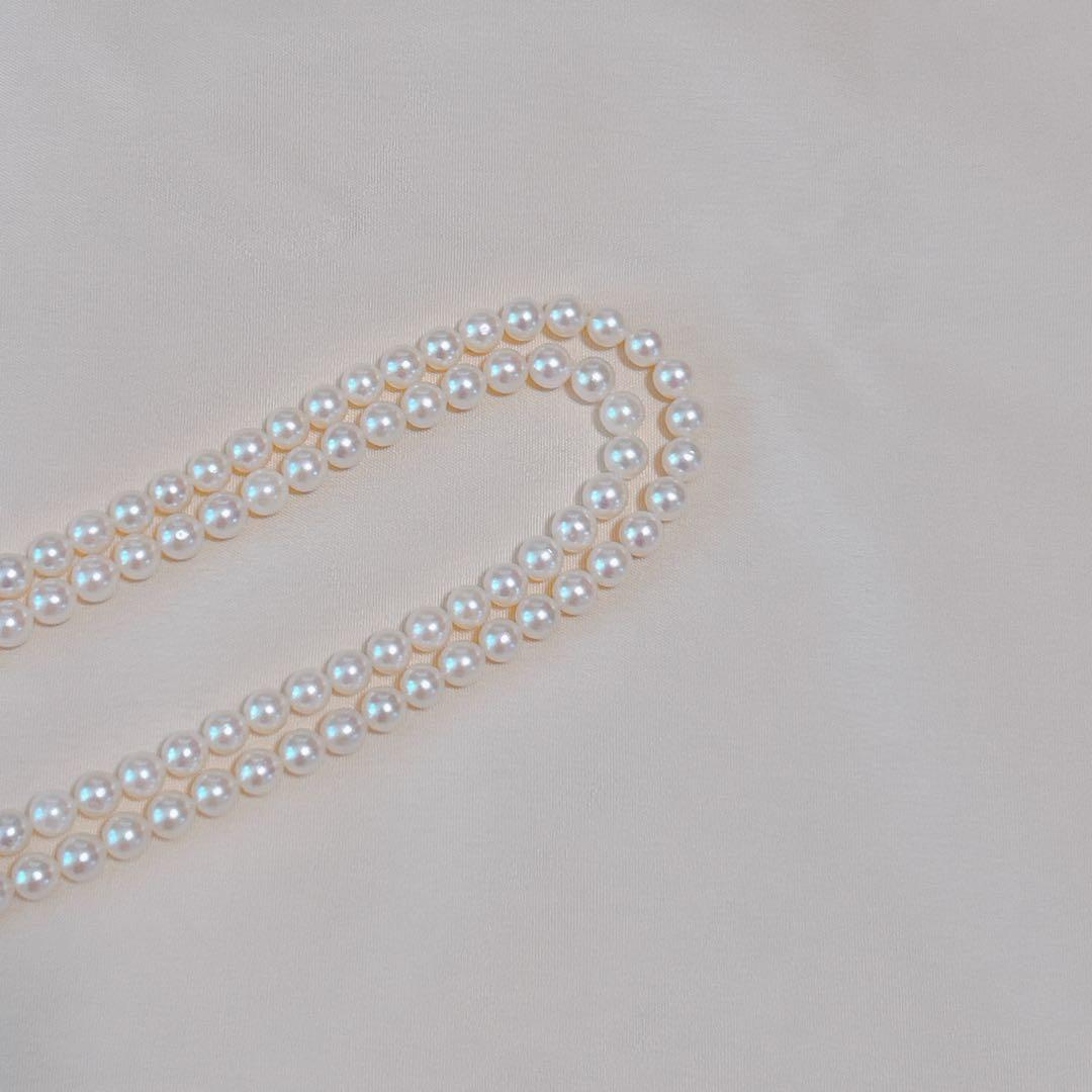 パール 真珠 あこや シルバー刻印 ロングネックレス 6.0mm 108cm