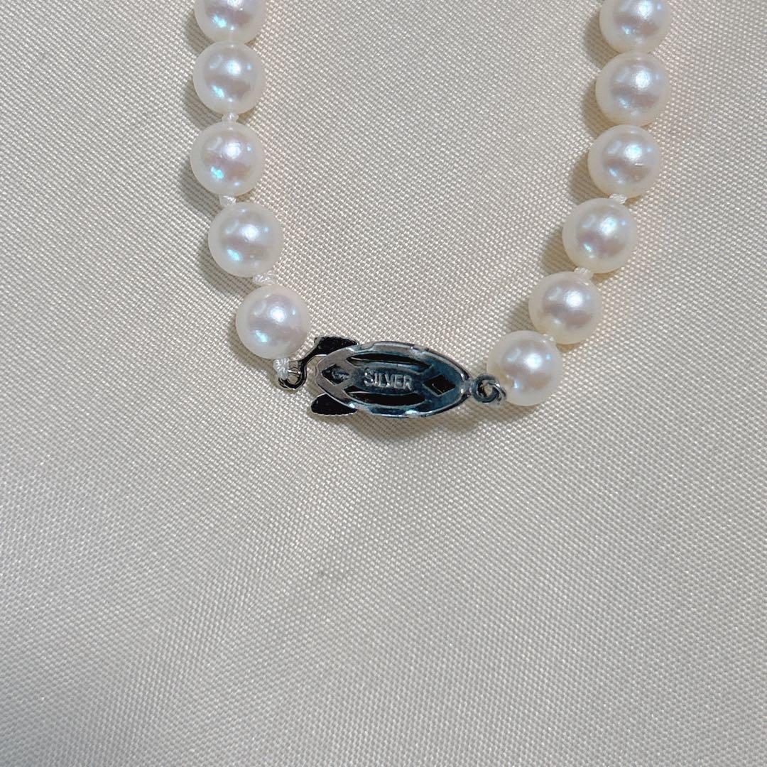 パール 真珠 あこや シルバー刻印 ロングネックレス 6.0mm 108cm