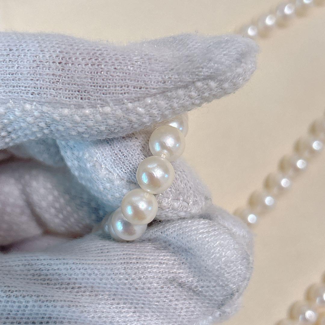 パール 真珠 あこや シルバー刻印 ロングネックレス 6.0mm 108cm