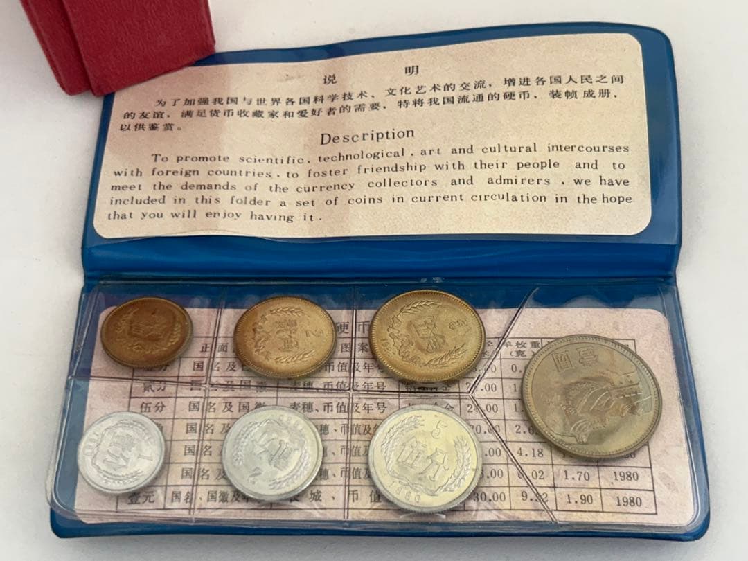 人民銀行 1980年発行 旧貨幣セット