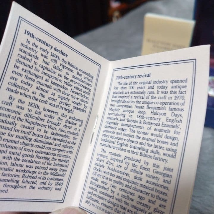 福美品【ハルシオン・デイズ・エナメル】英国 ●取説(日・英)両方有● 平和堂貿易