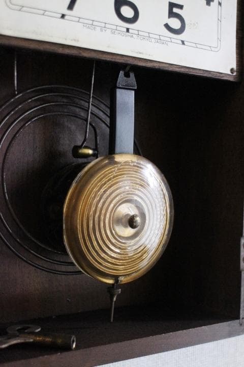 精工舎 SEIKO アールデコ ガラスの振り子 掛け時計 柱時計 アンティーク