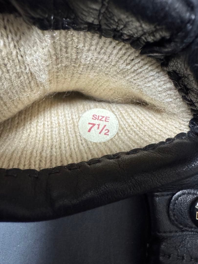 試着のみ美品 デンツ DENTS カシミヤ ヘアシープ 手袋 71/2 黒