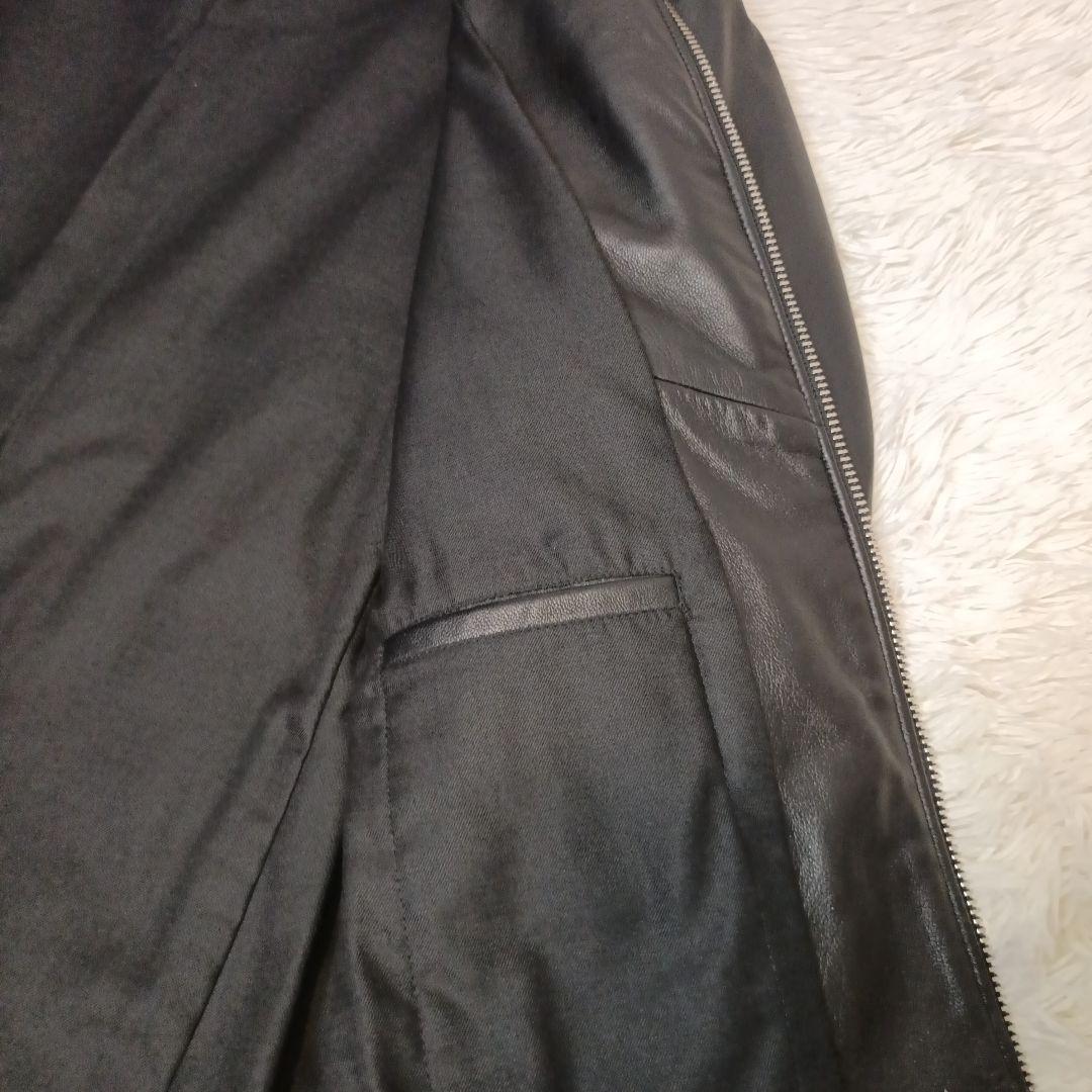 美品■NANO UNIVERSE シングル ライダースジャケット ラムレザー