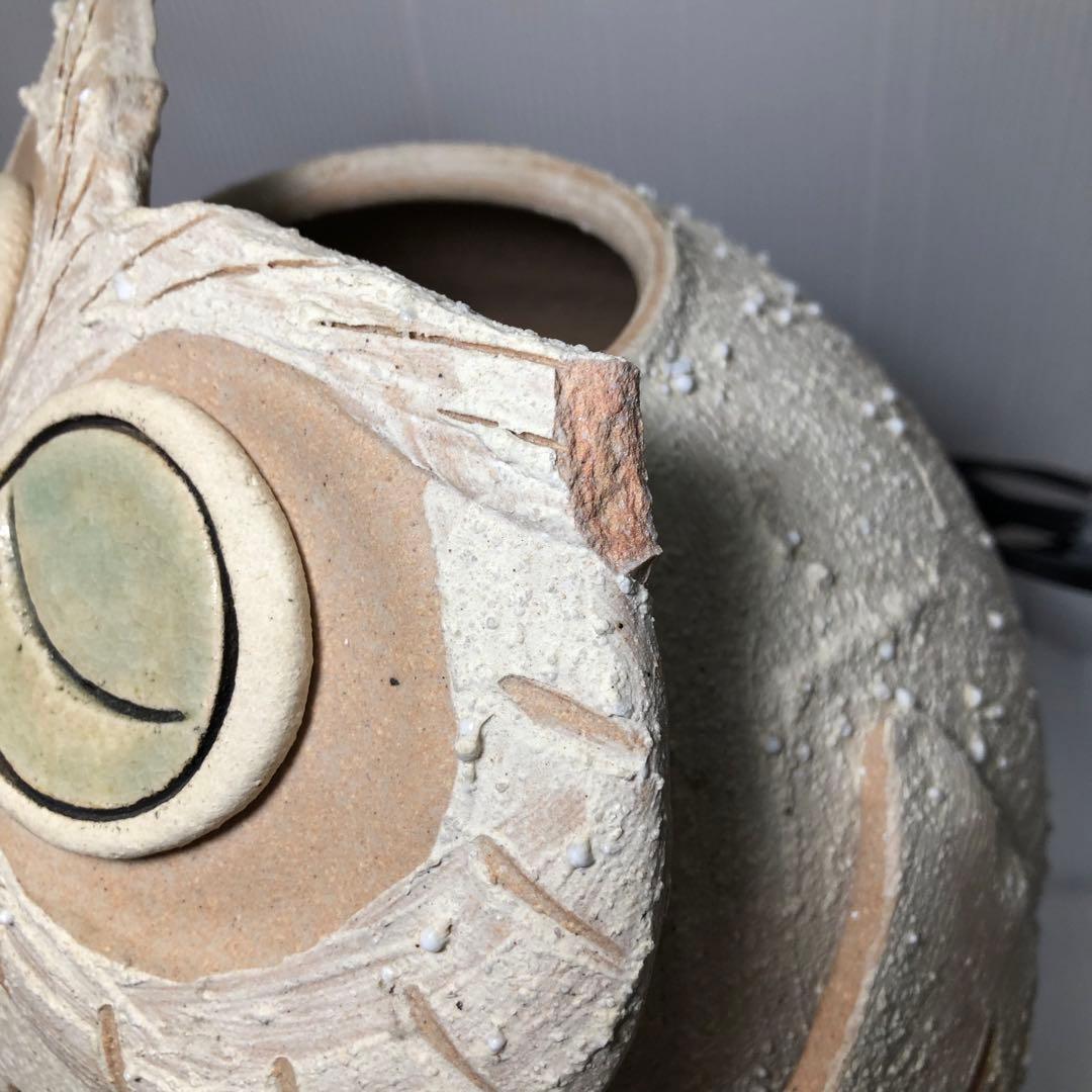 ふくろう 照明 信楽焼 明山窯 灯り