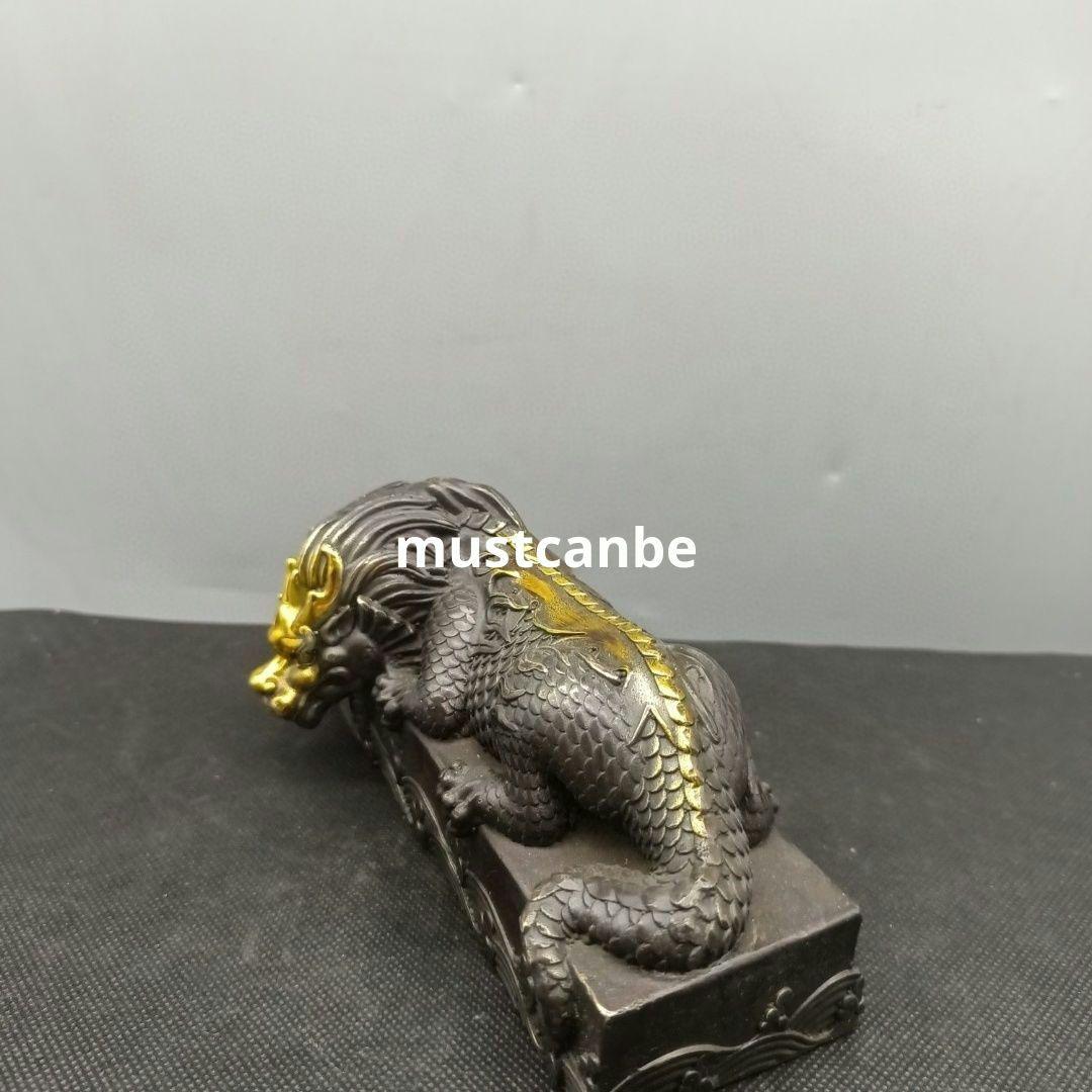 銅器 神獣 臥獣 鎮紙 書道具 文房具 開運 風水 辟邪 工芸品 置物