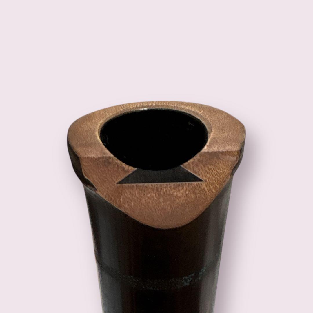 美品 尺八 竹勇 二印 銘あり 田嶋撰 琴古流 中継ぎ 銀縁唄口 一尺六寸 五孔