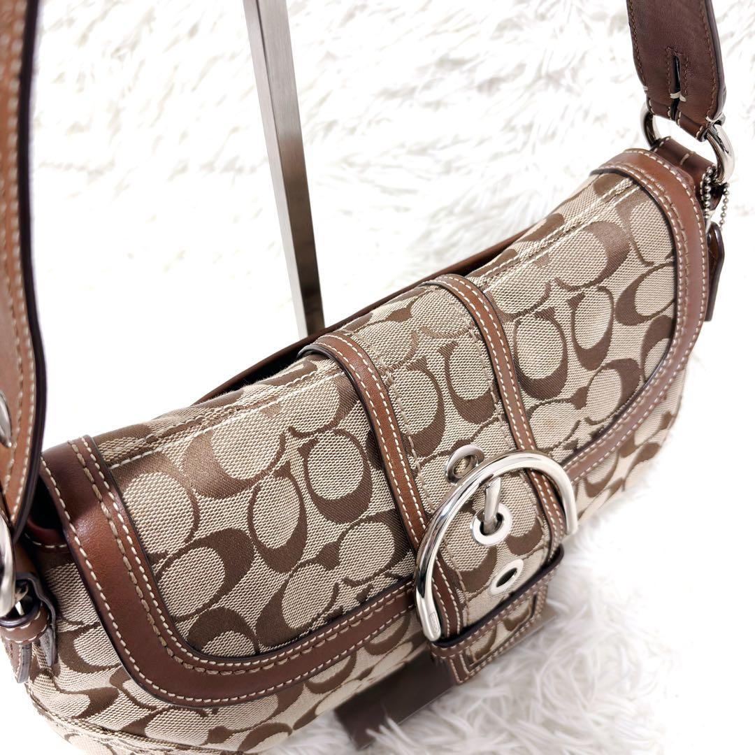 COACH コーチ ソーホー ワンショルダーバッグ レザー キャンバス ブラウン