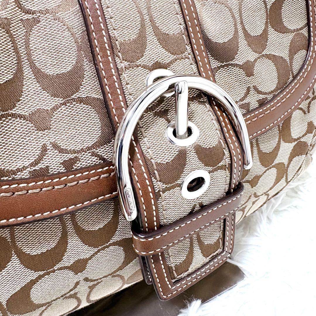 COACH コーチ ソーホー ワンショルダーバッグ レザー キャンバス ブラウン