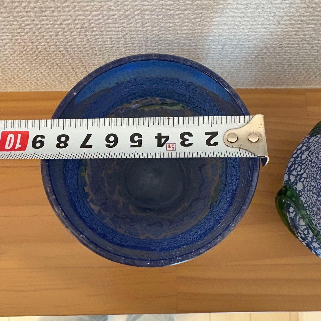 琉球　沖縄　ガラス　稲嶺盛吉作　グラス　2セット