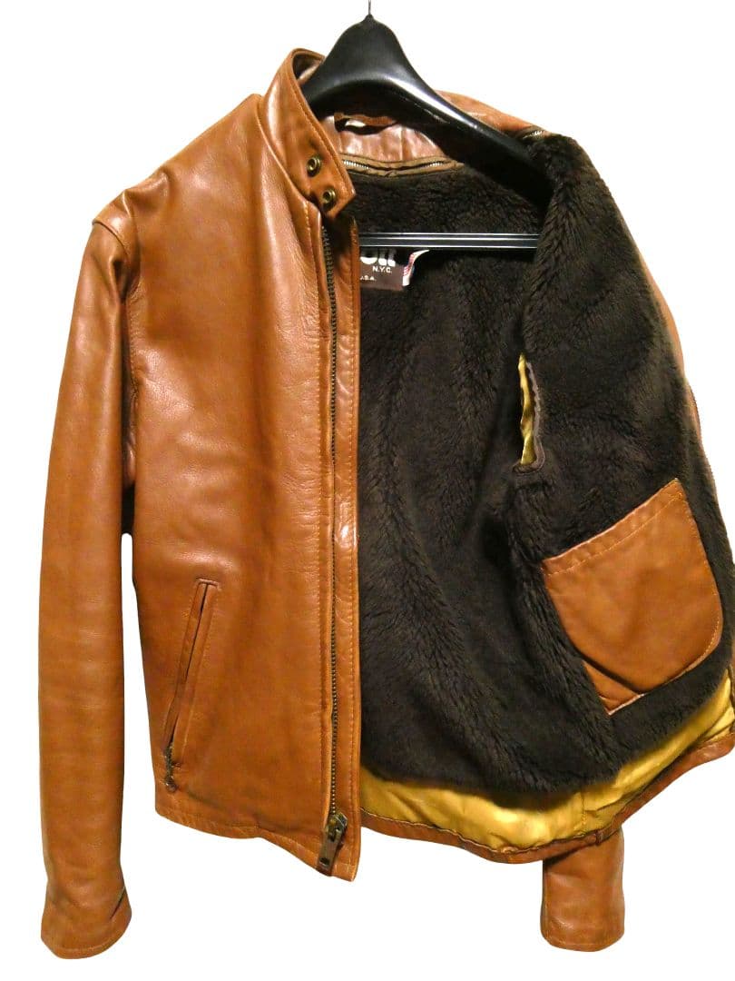 黄金サイズ38！ライナー付き完品！schottスタンド立ち襟シングル141