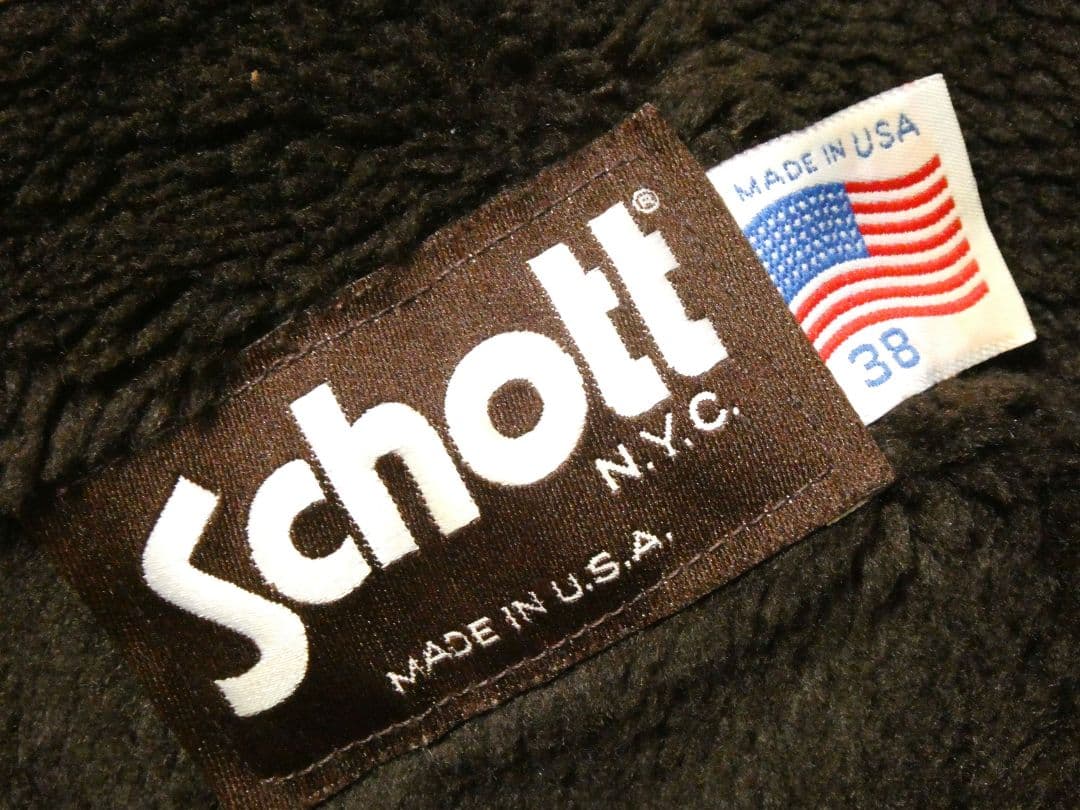 黄金サイズ38！ライナー付き完品！schottスタンド立ち襟シングル141