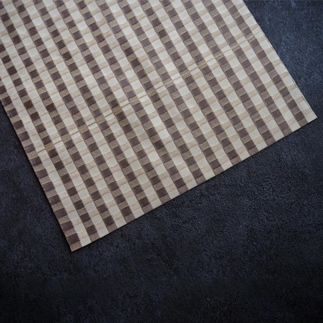 正絹 名古屋帯♪ 八寸 一松に蔦文様 金通し ベージュ 茶系 カジュアル 上品