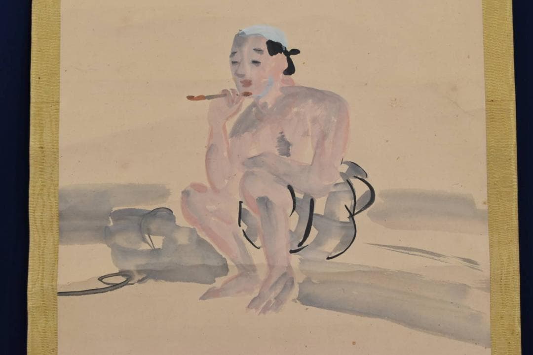 池田輝方/駕籠図/かご図/カゴ図/掛軸/名家伝来/AA-991