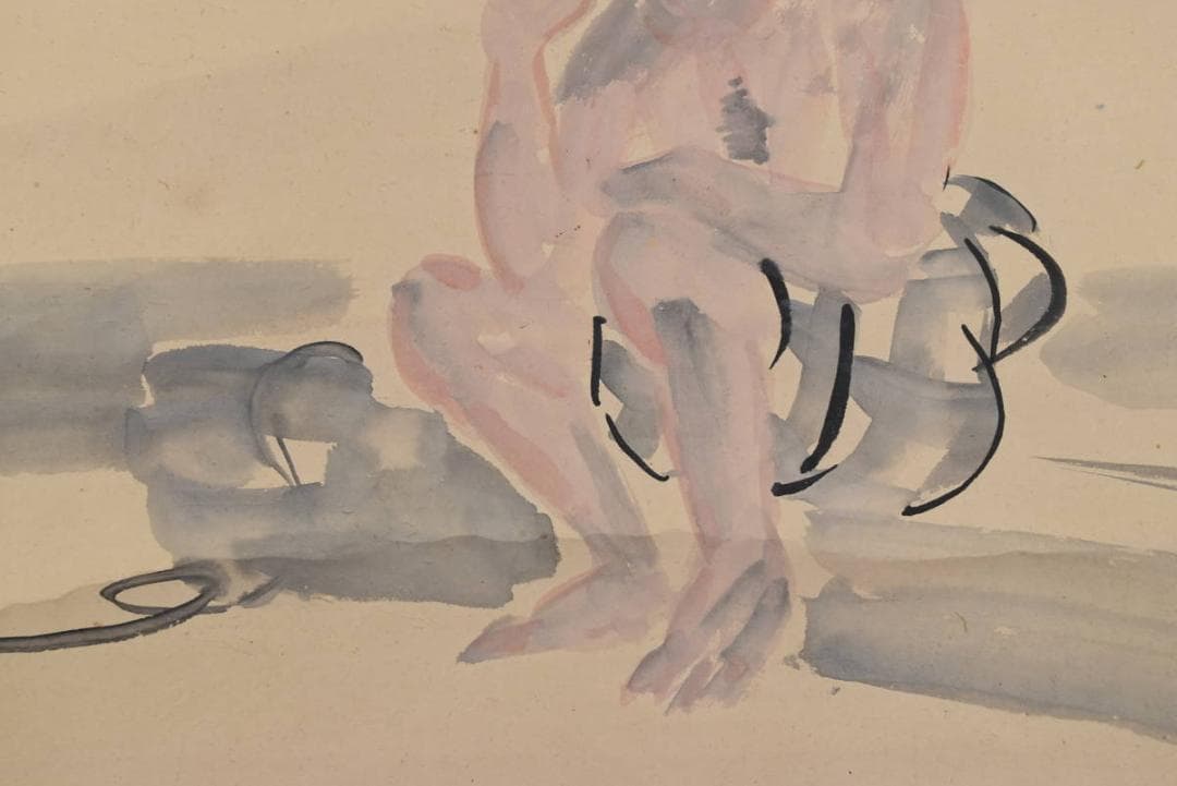 池田輝方/駕籠図/かご図/カゴ図/掛軸/名家伝来/AA-991