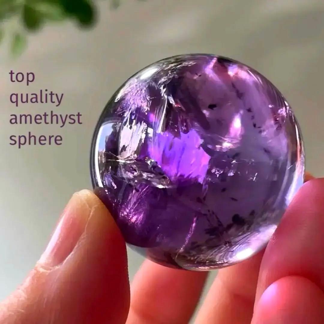 アメシスト　スフィア　高品質　3.4 虹　ファントム　ホーランダイト　アメジスト