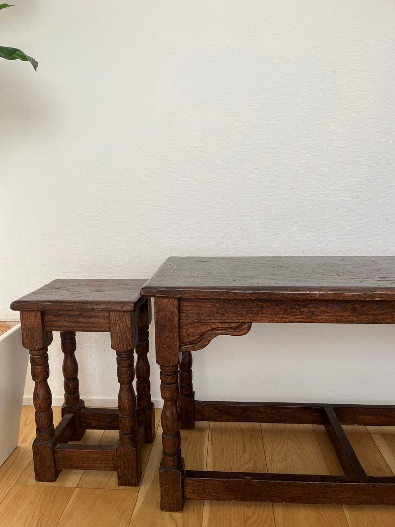 アンティーク1920–30s 英国様式 ホールベンチ＋チェアセット　ヴィンテージ