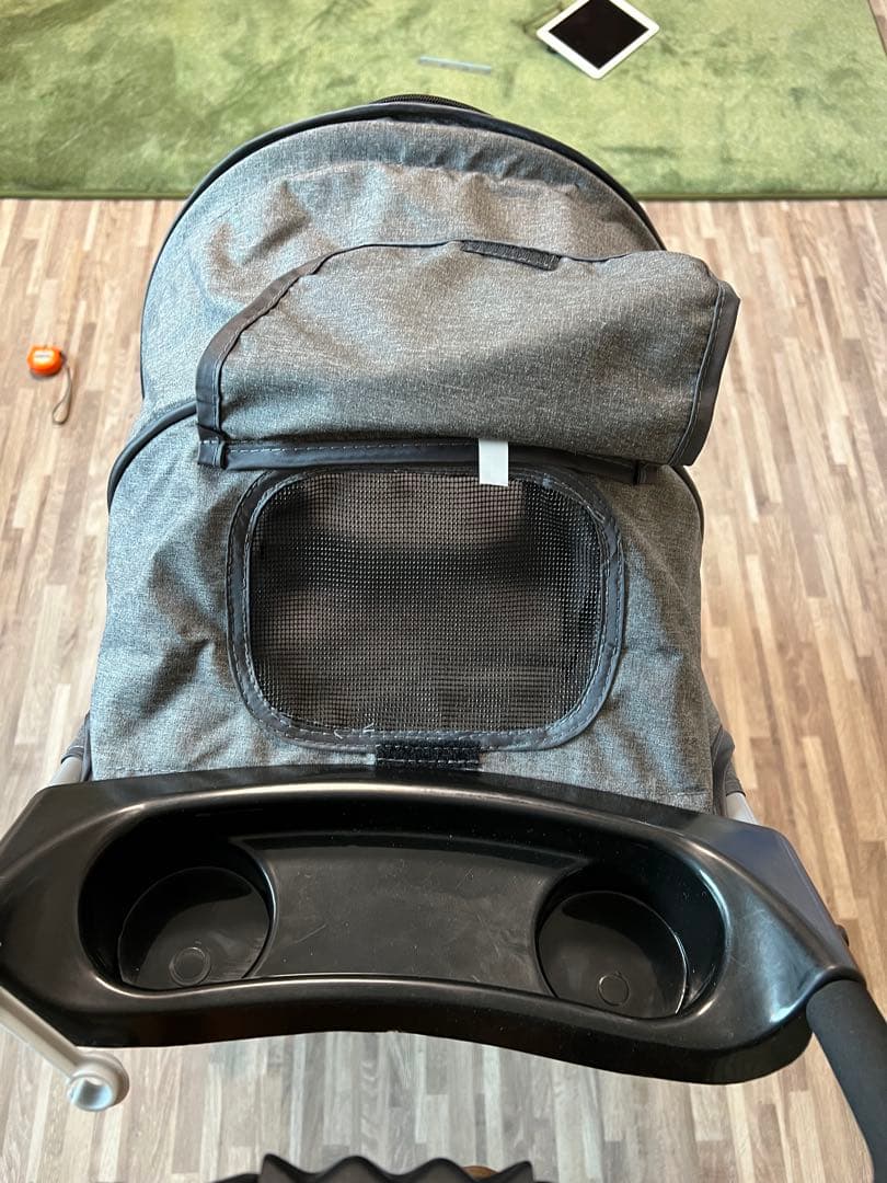 グレー メッシュ窓付き ペットカート