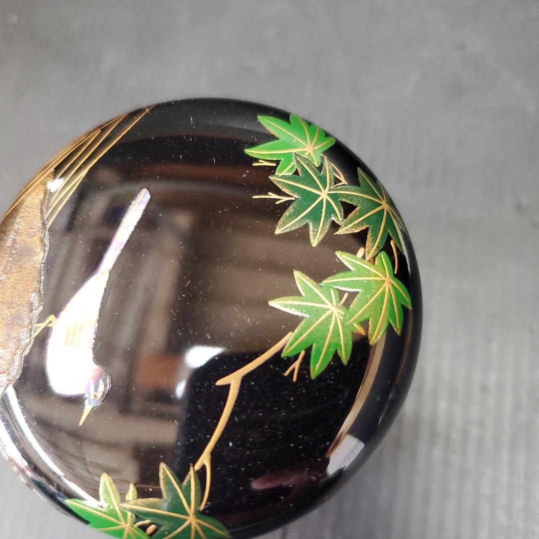 宗利 鶺鴒蒔絵 中棗 螺鈿 茶道具 煎茶道具 共箱　110