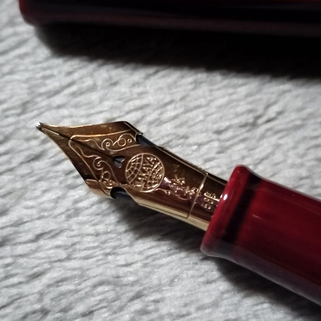 中屋万年筆 蔦屋限定 丸十角 赤溜 太字特軟