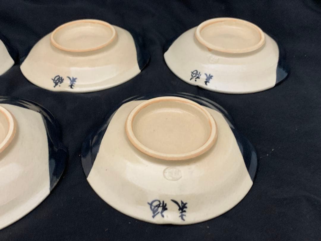 清水焼 京焼 ぐい呑　6客　小皿5枚　百福 おかめ酒器　末福