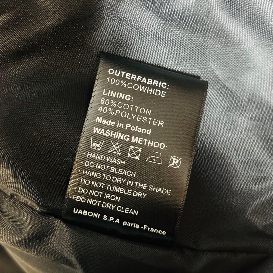 【新品】UABONI レザージャケット フランス 最上級牛革 XL ベッカム愛用