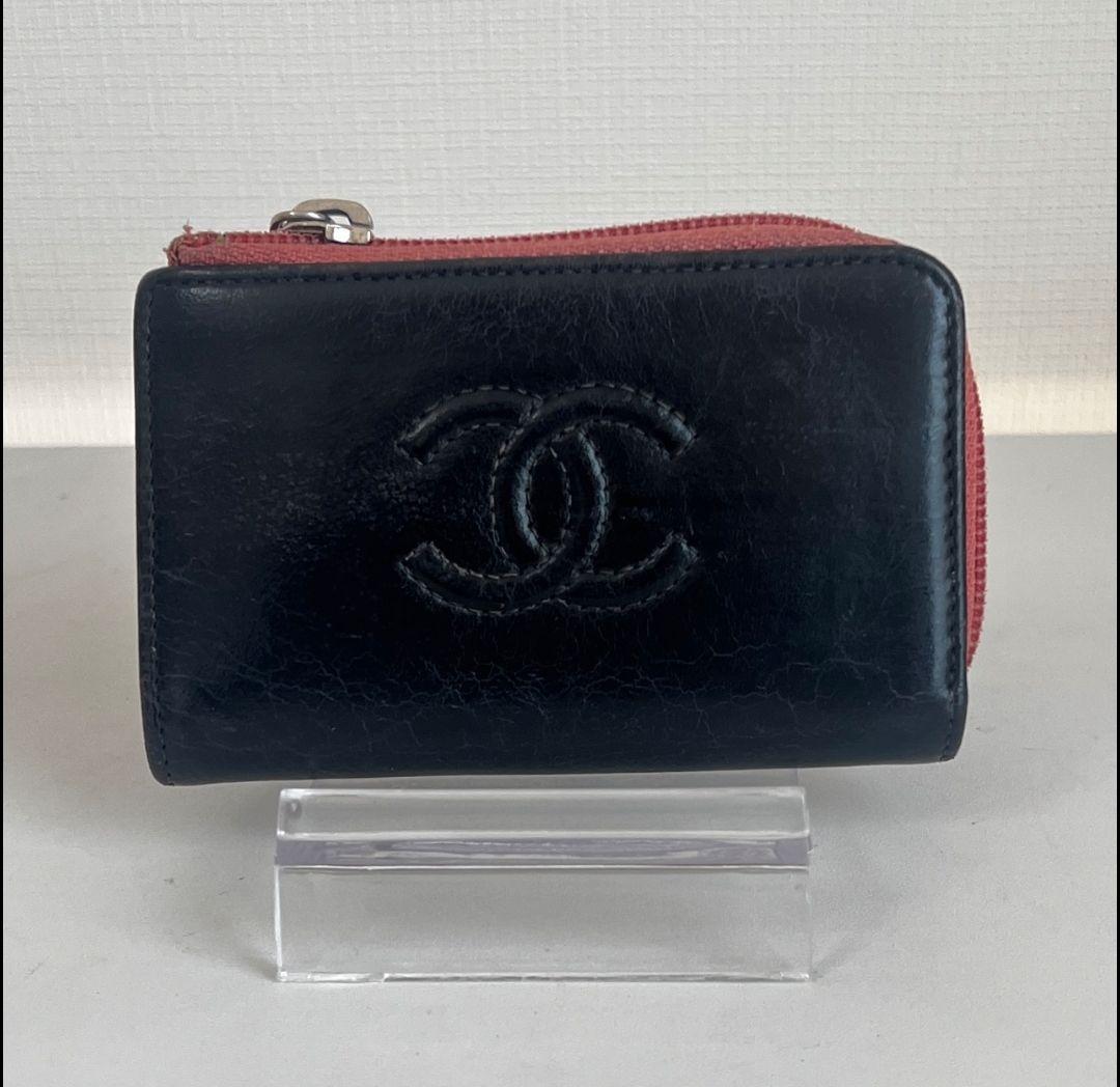 CHANEL　ケース　キーチェーン付き　黒ブラック