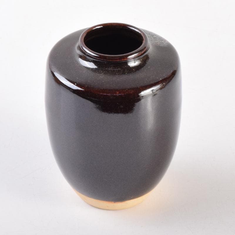 茶道具　高取焼　清水茂生造　文琳茶入　仕覆付　共箱　V　7006