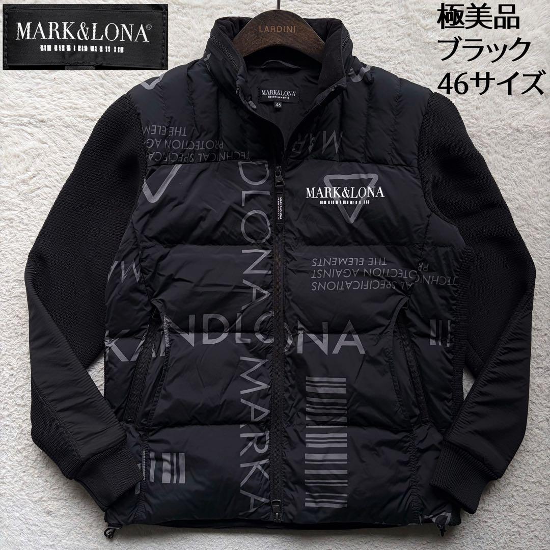 極美品✨マーク&ロナ 中綿ジャケット 総柄 異素材 黒 M 23AW 定価11万