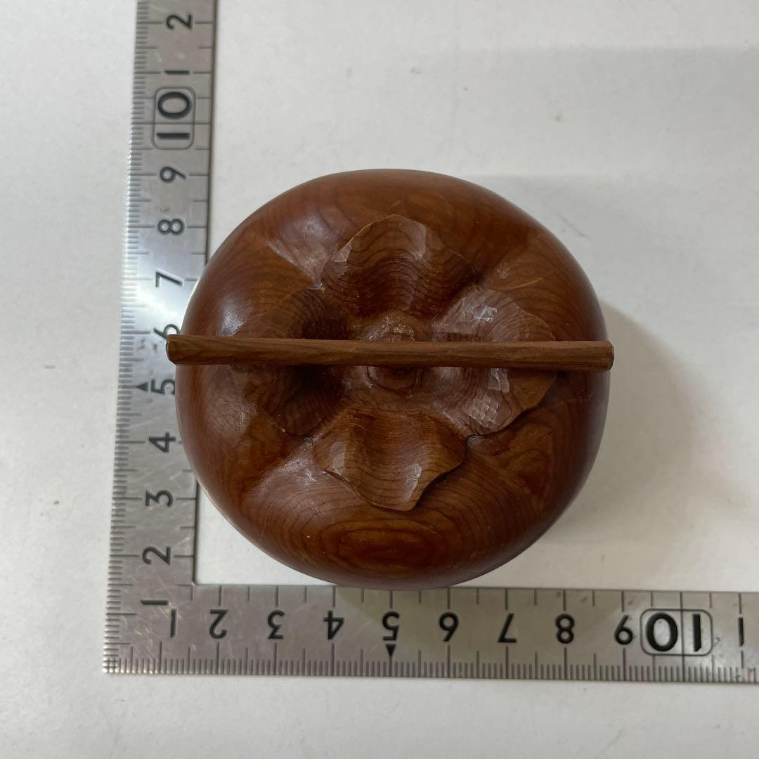 木製 香合 太江勝山作 香道具 茶道具 一位の木で一刀彫りです 柿 置物